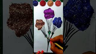 Very easy Glitter flowersshrots youtubeshorts glitter [upl. by Uwton477]