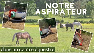 Nettoyage dun centre équestre  🐎 Découvrez notre aspirateur MARY AGRI  😀 nettoyage paysagiste [upl. by Lamej654]