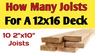 How many joists do i need for a 12x16 deck  Joists size for a 12x16 deck  Joist calculation [upl. by Leuamme]