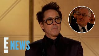 Robert De Niro Has VIRAL Reaction To Robert Downey Jr Win  Golden Globes 2024  E News [upl. by Tabib]