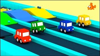 Cartoon Cars  Jumping Cars BLOCKS RACE  Compilation Cartoons for Kids  Childrens Animation [upl. by Clay468]