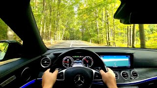 hybrid Mercedes E 350e 4k forest POV drive [upl. by Ayor582]