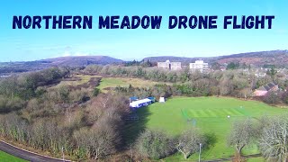 Drone flight from the field in Whitchurch Hospital Cardiff Great views of the Northern Meadows [upl. by Adnovaj]