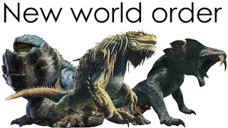 Fanged wyvern ecology  Great Jagras Great Girros and Dodogama in Monster Hunter [upl. by Einre]