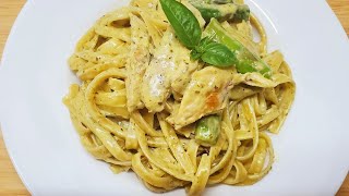 PASTA DE POLLO AL PESTO  CHICKEN PESTO PASTA [upl. by Enillebyam]