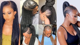 Stand out with these Protective Braids Hairstyles for LadiesCornrows braids hairstyles with curls [upl. by Desai888]