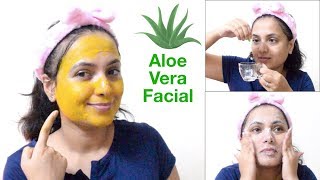 ಅಲೋವೆರಾ ಫೇಶಿಯಲ್ ಮನೆಯಲ್ಲೇ ಗ್ಲೋಇಂಗ್ ಸ್ಕಿನ್  Aloe Vera Facial  Clear Glowing amp Spotless Skin At Home [upl. by Arreyt]