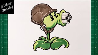 How to Draw Gatling Pea  Plants vs Zombies [upl. by Cired]