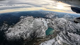 Flight Over the Alpine Lakes Wilderness Area with Ham Radio Operations [upl. by Dudden]