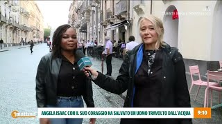 Catania sottacqua il video del coraggio di Angela Isaac  UnoMattina 21102024 [upl. by Dwan]