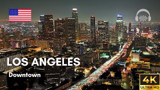 Downtown Los Angeles at Night 4K Drone [upl. by Dugas511]