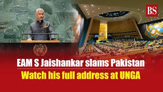 EAM S Jaishankar slams Pakistan Watch his full address at UNGA [upl. by Zondra]