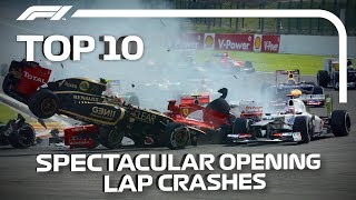 Top 10 Spectacular Opening Lap Crashes in F1 [upl. by Ling]