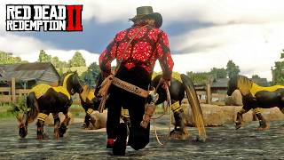 Arthur Discovers Rare Black amp Gold Pharaoh Horses at Emerald Ranch  RDR2 Wild Horse Taming [upl. by Alhsa]