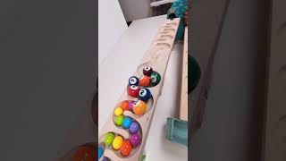 marble Run Race ASMR 145 Wooden Wave Course Colorful Marbles marblerun marblerunrace asmr [upl. by Kinelski28]