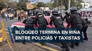 Atropellan a policías de CdMx durante manifestación de taxistas en Tlalpan [upl. by Idnal]