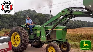 John Deere 4020 Diesel Mowing With Bush Hog [upl. by Akcimahs]