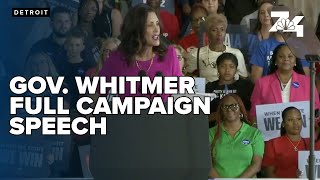 Michigan Gov Gretchen Whitmer takes campaign stage to support Kamala Harris against Donald Trump [upl. by Margetts]