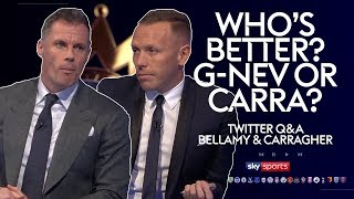 Who was the better defender Carragher or Neville  Craig Bellamy amp Jamie Carragher  Twitter QampA [upl. by Madox]