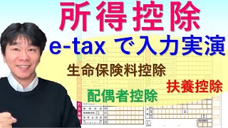 確定申告で所得控除を受ける方法、etaxでの入力実演【サラリーマンが年末調整で所得控除（生命保険料控除、地震保険料控除、扶養控除など）を受けなかった場合】 [upl. by Irej]