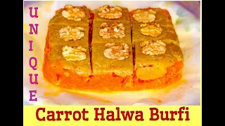 Diwali Special Carrot Halwa Burfi  Unique amp Healthy Burfi [upl. by Rehpitsirhc881]