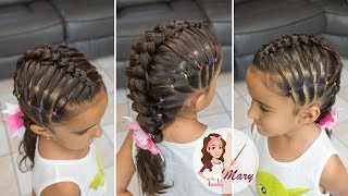 TRENZA POSTIZA CON COLETAS DE COLORES [upl. by Marybella]