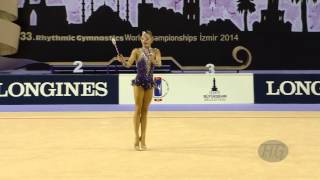 STANIOUTA Melitina BLR  2014 Rhythmic Worlds Izmir TUR  Qualifications Clubs [upl. by Aleel]