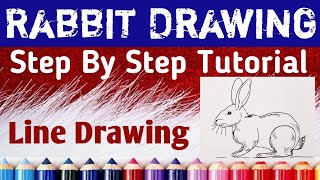 Rabbit Drawing  simple rabbit line drawing  BM119 [upl. by Kared]