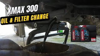 How to Change Oil amp Oil Filter on Yamaha Xmax 300 [upl. by Cown]