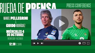 🚨 DIRECTO  Rueda de prensa de Manuel Pellegrini y Guido Rodríguez previa al RealBetisSparta ⚽💚 [upl. by Pammie]