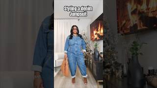 Styling a denim jumpsuit is easy Click play button under my name for links fashion comfyoutfit [upl. by Altaf913]