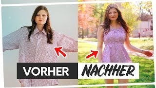 Aus alt mach NEU KLEID nähen OHNE SCHNITTMUSTER [upl. by Lankton]