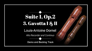 3 Gavotta I amp II  LouisAntoine Dornel  Demo and Backing Track [upl. by Annerahs]