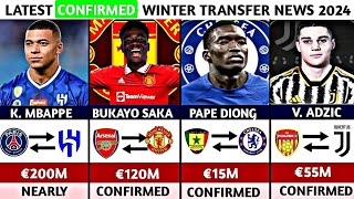 🚨 LATEST CONFIRMED ✅ WINTER TRANSFER 2024✔️✔️ SAKA TO MAN UNITED✅🔥 MBAPPE TO AL HILAL🔥 PAPE TO [upl. by Nylkcaj518]