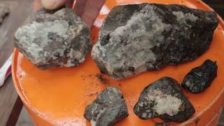 WHATs INSIDE Acid bath amp smashing rocks for crystals [upl. by Cohin143]