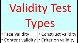 Validity  Validity Test  Face Validity  Content Validity  Construct Validity Criterion Validity [upl. by Eseerehs211]