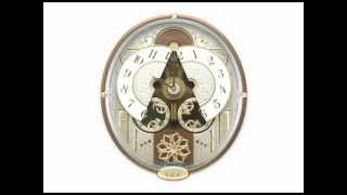 QXM277BRH Seiko Melodies in Motion Enchanting Horns Wall Clock [upl. by Ellenad]