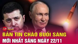 Tin tức 24h mớiTin Sáng 2211 Khoảnh khắc tên lửa xuyên lục địa Nga lao xuống thành phố Ukraine [upl. by Winser]