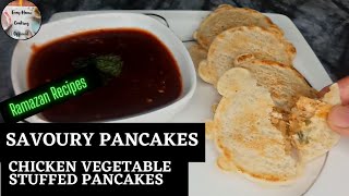 ramazanrecipesteatimesnacks Savoury Pancakes Without Egg  Chicken and Vegetables Stuffed Pancakes [upl. by Iaht]