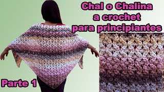 capa triangular a crochet  tejido  punto de ganchillo  tutorial  paso a paso  parte 1 [upl. by Seuguh728]