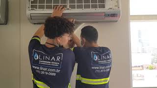 INSTALAÇÃO AR CONDICIONADO LG DUAL INVERTER PINHEIROS [upl. by Nahsad]