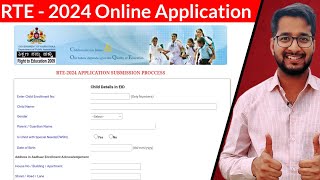 RTE Online Application 2024  RTE Kaise Apply Kare [upl. by Ylac]