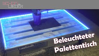 Couchtisch Palettentisch mit LED Beleuchtung [upl. by Dlareme984]