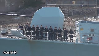 HMS SOMERSET F82 LEAVING DEVONPORT NAVAL BASE AT DEVILS POINT 26724 [upl. by Stinky]