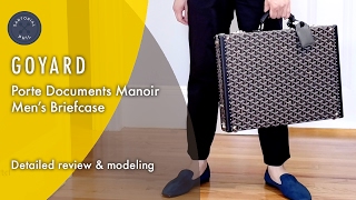 Goyard Mens Briefcase Porte Documents Manoir Detailed review amp modeling [upl. by Jimmy841]