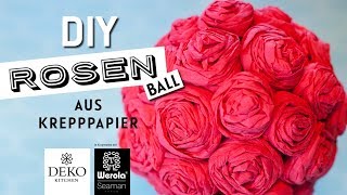 DIY romantischer Rosenball aus Krepppapier How to DekoKitchen in Kooperation mit Werola [upl. by Ody]