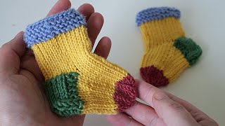 Babysocken stricken 4 farbig [upl. by Uahsoj]