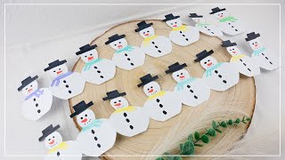 Schneemann Girlande aus Papier basteln ⛄️  tolle DIY Winterdeko Idee [upl. by Avron122]