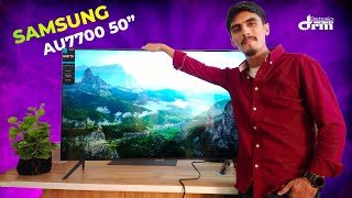 Samsung AU7700  50 Inch Crystal 4K UHD Smart TV Unboxing review 2023 [upl. by Aikaz]