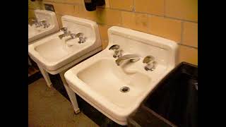 1930s dining hall bathroom with mixed fixtures full shoot motionsick camera warning [upl. by Ylahtan162]